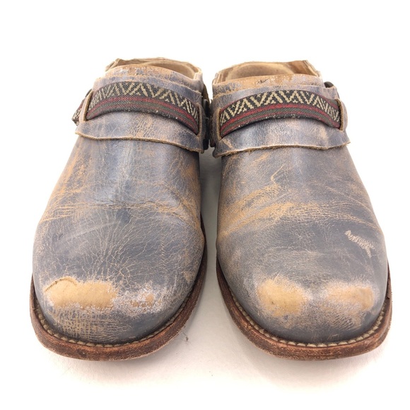 Bed Stu Triad Blue Leather Mule Clogs 8 - Picture 4 of 14